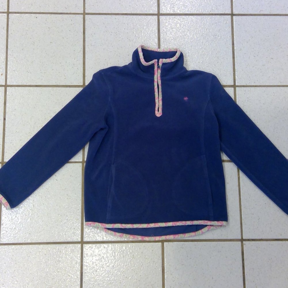 Lilly Pulitzer Girls 1/4 Zip Fleece Navy 6